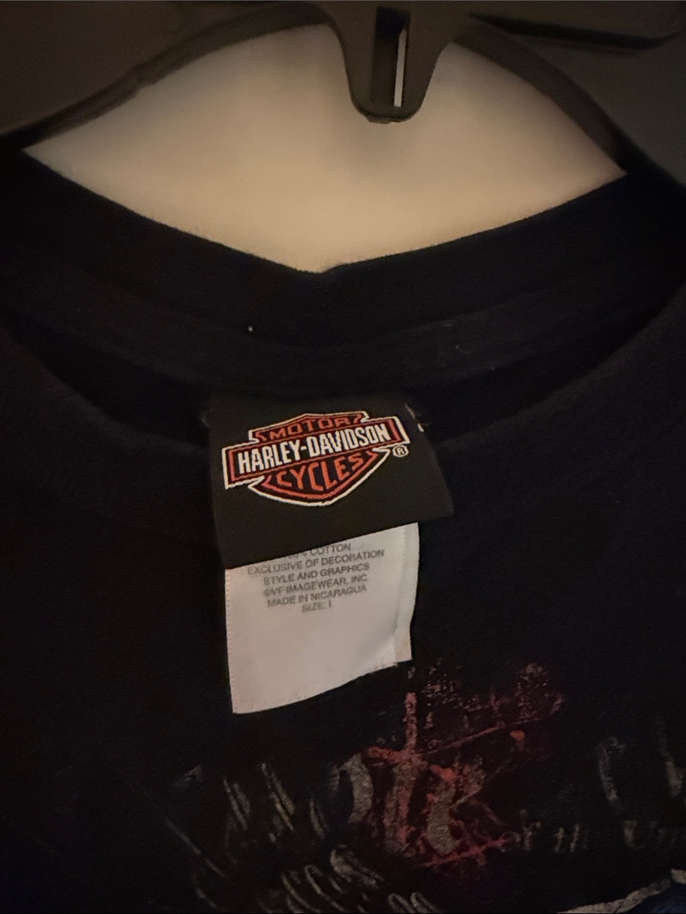 Harley-Davidson Black Muscle Tee with Red, White and Blue Graphic - Picture 2 of 3